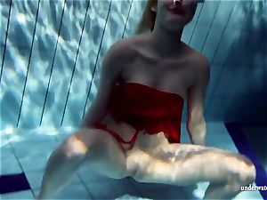 sizzling blond Lucie French teenage in the pool
