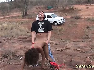 thin african cougar outdoor boned